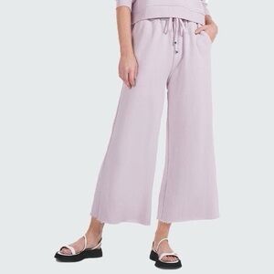 Staud Lavender Wide Leg Crop Sweatpants M